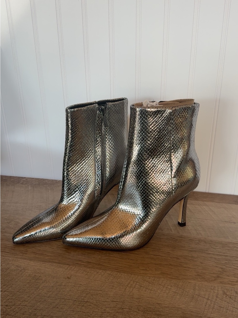 Marc Fisher LTD Metallic Silver Ankle Boots